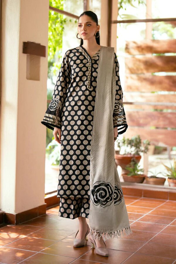 BAROQUE-3Piece LAWN PRINTED SHIRT WITH CHIFFON PRINT DUPATTA AND PRINT TROUSER-ORC-014