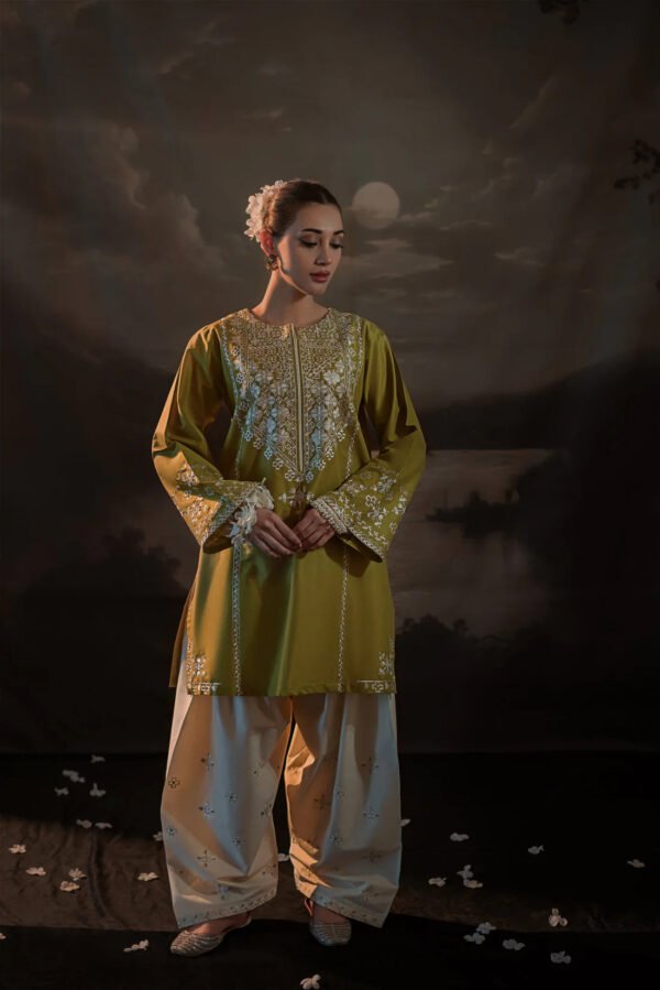 URGE-2Piece LAWN EMBROIDERED SHIRT WITH LAWN EMBROIDERED TROUSER-ORC-068