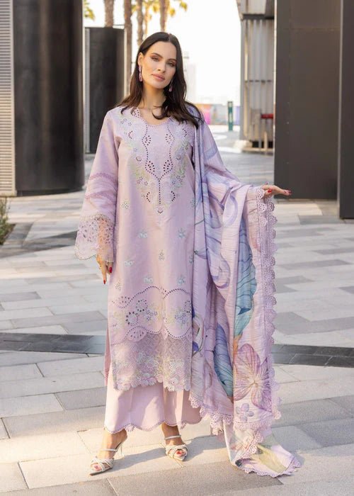 RANG RASIYA-3PC LAWN EMBROIDERED SHIRT WITH MONARK PRINT DUPATTA AND TROUSER-ORC-080