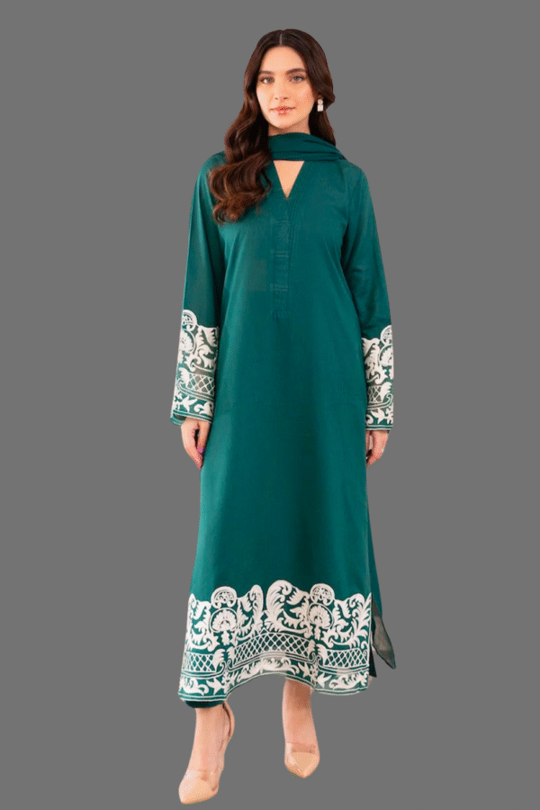 Asim Jofa-3Piece Lawn Suit – Embroidered Shirt, Bamber Chiffon Dupatta & Lawn Trouser-ORC-001